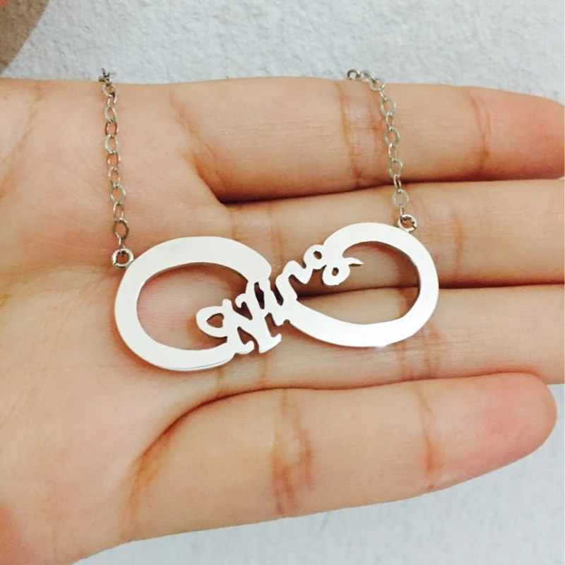 

Handmade 925 Silver Infinity Name Necklace & Pendant Valentine's Day Personalization Birthday Gift Sterling Silver Jewelry