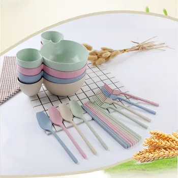 

Cutlery Set Mickey Bowl Spoon Fork Chopstick Dinnerware Set Lovely Colorful Cutlery Cartoon Set Food Container Tableware 4pc/set