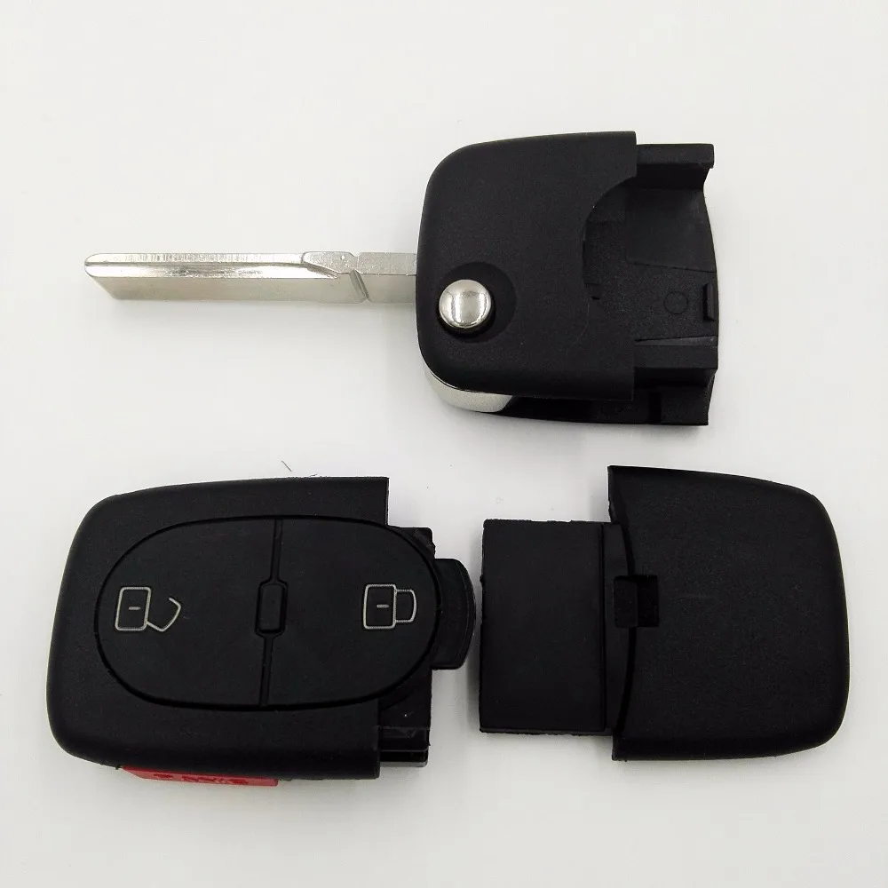 2 кнопки флип пустой ключ красная тревожная кнопка пульт дистанционного управления чехол Fob для VW Golf 4 5 Passat B5 B6 Polo камера Bora Touran заменен флип-ключ оболочки