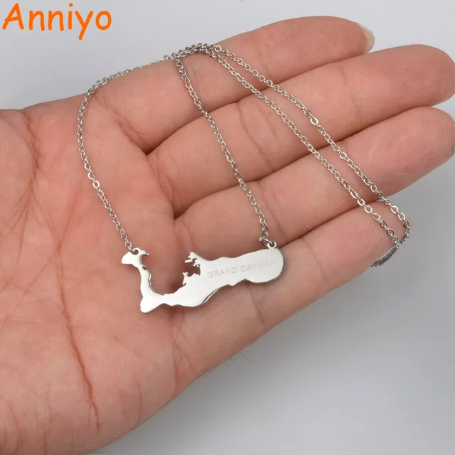 Anniyoc Chain 50cm+5cm,The Cayman Islands for Grand Cayman Map 
