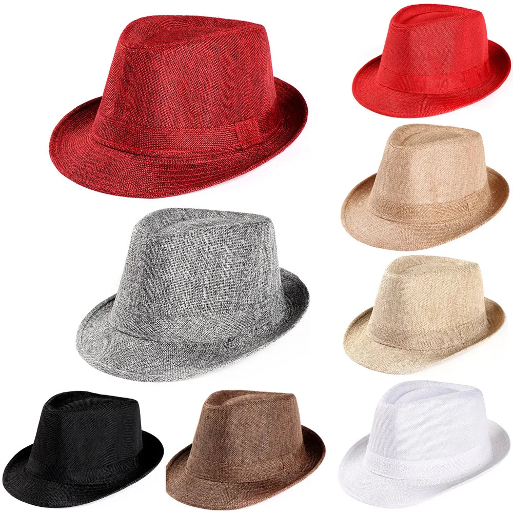 Hot Unisex Women Men Fashion Summer Casual Trendy Beach Sun Straw Jazz Hat Cowboy hat Gangster Cap