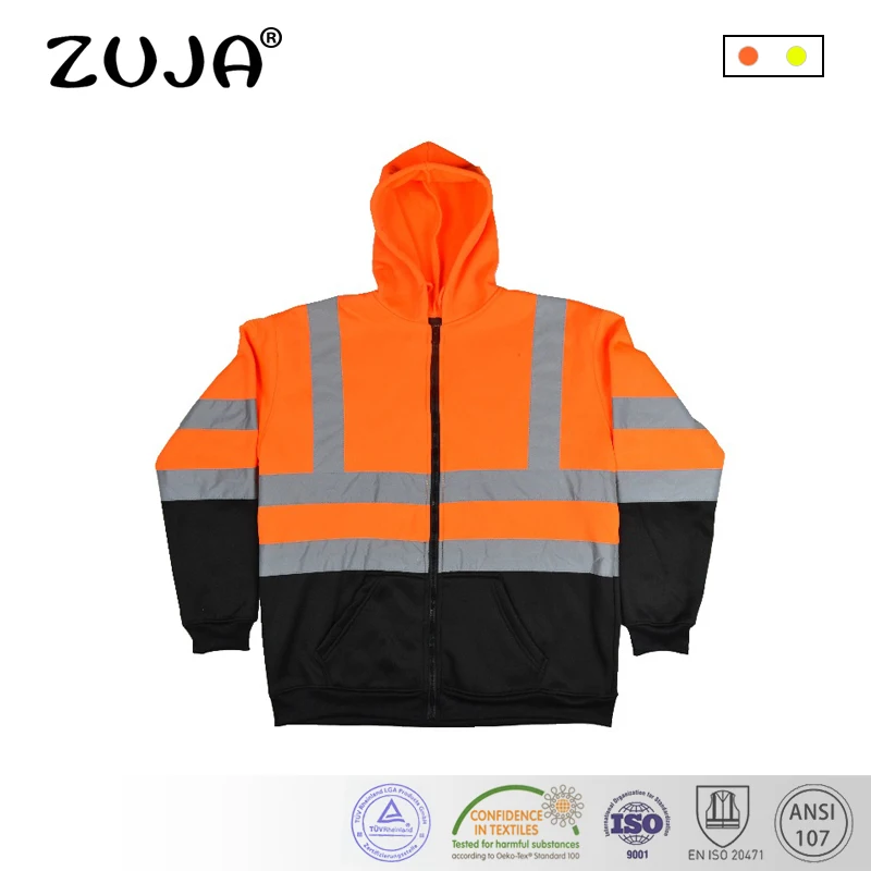 High Visibility Men Women Outdoor Multi-pockets Tops Workwear Safety Reflective Work Thermal Jacket high quality men outdoor multi pockets break away reflective safety work jacket construction workwear