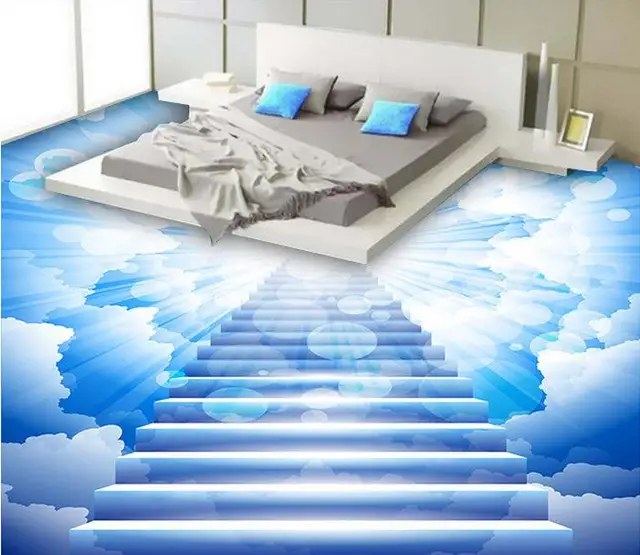 Fireproof Flooring Material >> Custom Photo 3D Flooring 3D Cloud ladder PVC Vinyl ... Fireproof Flooring Material >> Custom Photo 3D Flooring 3D Cloud ladder PVC Vinyl ...