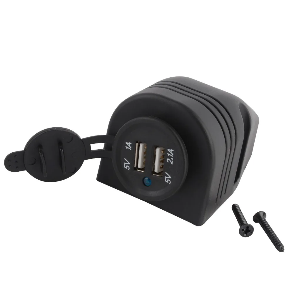 

Universal Dual USB Car Power Adapter Black Surface Mount Dual USB Port Socket Charger Adapter For Phone Mp4 iPad GPS