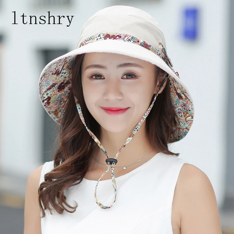 

2019 New Summer Women hat Beach Travel Bowknot outdoor Wide Brim Sun Hat Visor Reversible Foldable Cap Sunscreen wholesale