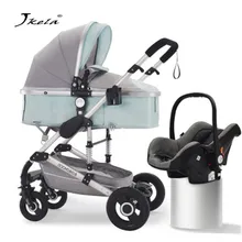 Многофункциональная детская коляска 3 в 1 с высоким пейзажем, складная коляска, Золотая детская коляска для новорожденных, и 8 gif