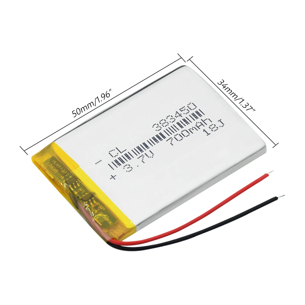 3 7 V 700mAh 383450 перезаряжаемый литий полимерный ионный аккумулятор Lipo для MP3 MP4 GPS DVD