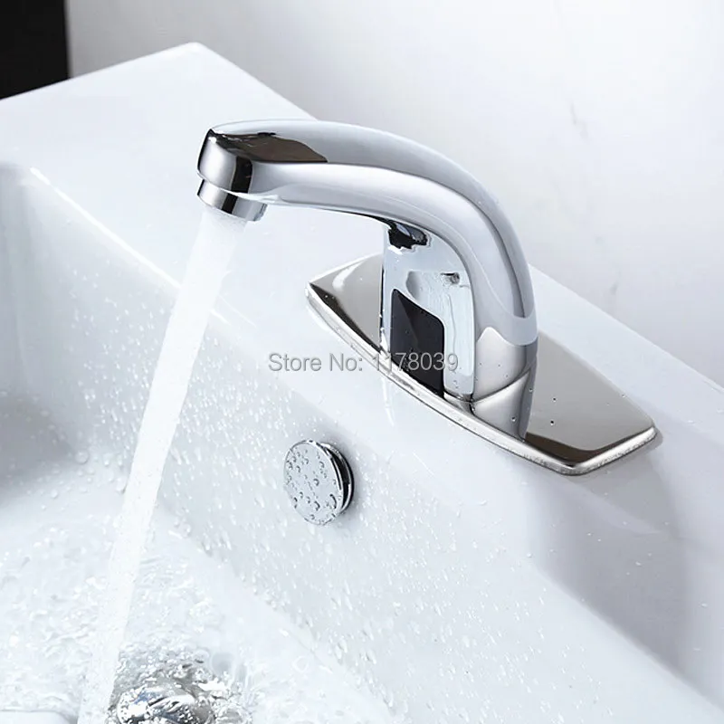 DC/AC all copper hot and cold mixer taps Automatic infrared induction smart bathroom faucet polished brass sensor J16971 | Обустройство