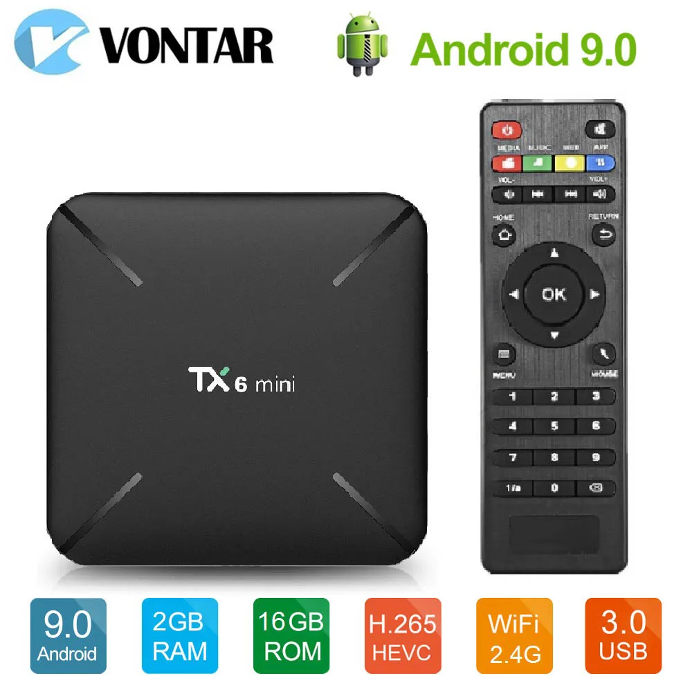 

2019 TX6 mini Android 9.0 Smart TV Box 2GB 16GB Allwinner H6 Quad Core 2.4G Wifi USB3.0 HDR 4K Google Player TX6mini Set Top Box