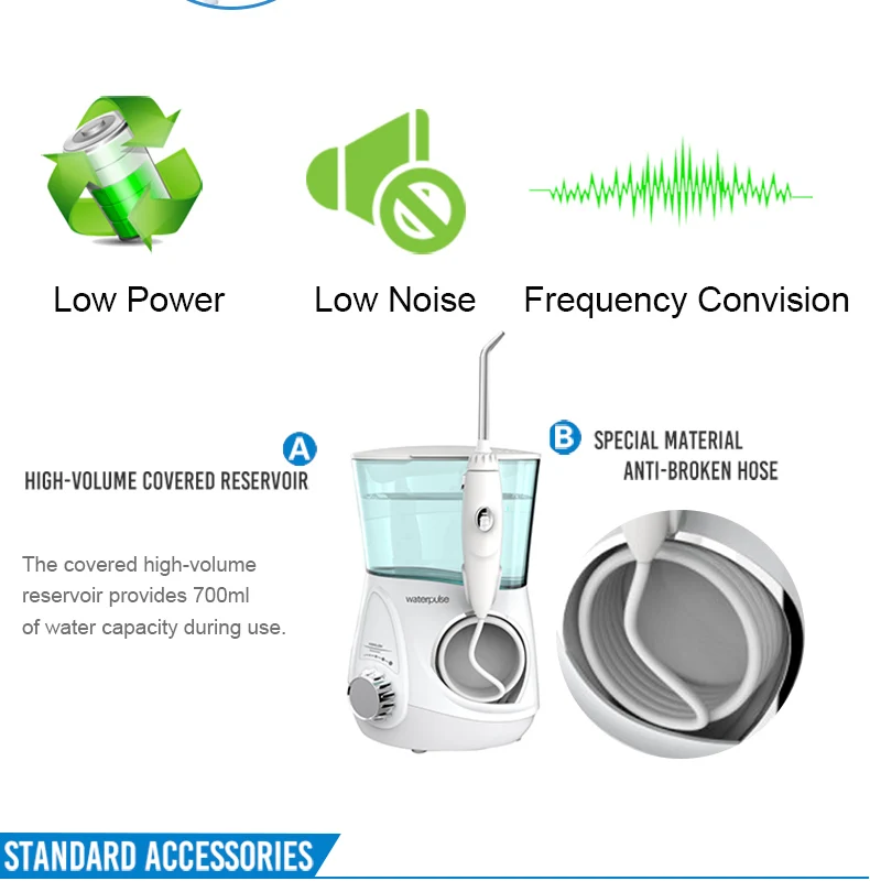 Waterpulse Dental Water Flosser Oral Irrigator Waterpick Dental Floss Water Irrigation Jet Dental Tooth Floss V600g 9