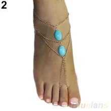 2016 2 types ankle Bracelet Bangle Slave Chain Link Finger Hand Harness Anklets Chain 01US 4OLB