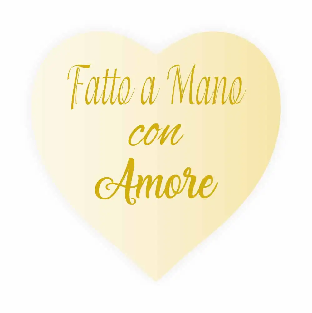 

DouxArt 100 Pcs Heart Stickers Bomboniere Fatto a Mano con Amore - 38mm Colorful Wedding Favors Communion Baptism Labels V1442