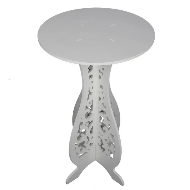 Белый круглый Кофе Чай настольная полка боковая стойка столик новый современный кофейный стол