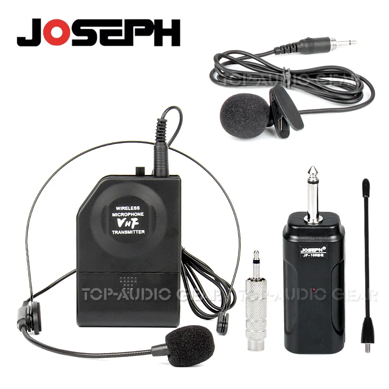 Professional VHF Lapel Lavalier Headset Mic Wireless Microphone System