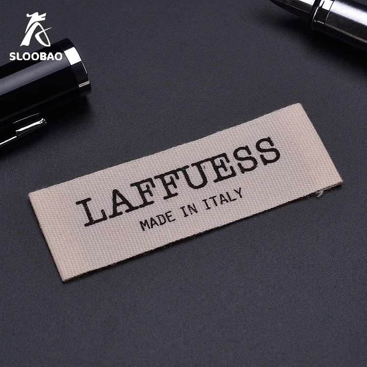 Custom Cotton Cloth End Fold Labels White Color Cotton Labels For