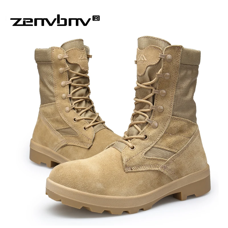 

Autumn/Winter Men's Military Tactical Boots Casual Platform Rubber Shoes Mid-calf Ankle Boots Canvas Desert Boot Man Size 38~45