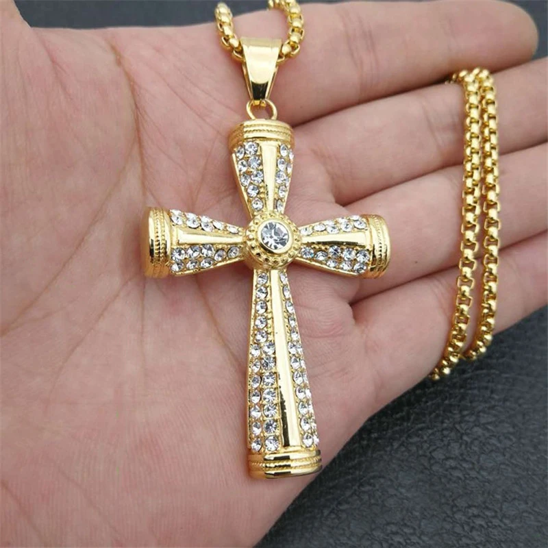 Buy Religious Iced Out Bling Cross Pendants Necklaces