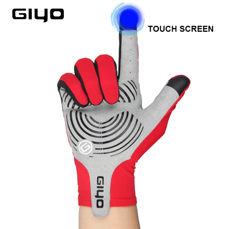 GIYO дышащие велосипедные перчатки с сенсорным экраном, противоскользящие гелевые накладки, перчатки для шоссейного велосипеда, ветрозащитные велосипедные перчатки для горного велосипеда