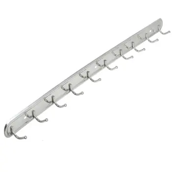 

24" Long Wall Mount Stainless Steel 10 Hangers Hook for Towl Bag Clothes