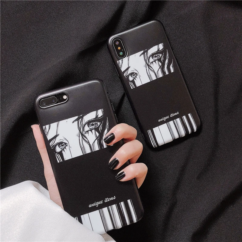 

Cute Japanese Cartoon Anime Fujiang Dark Silicone Soft Shell Female For IPhone6 6s 7 8plus case Anti-fall And Anti-scratch Cover
