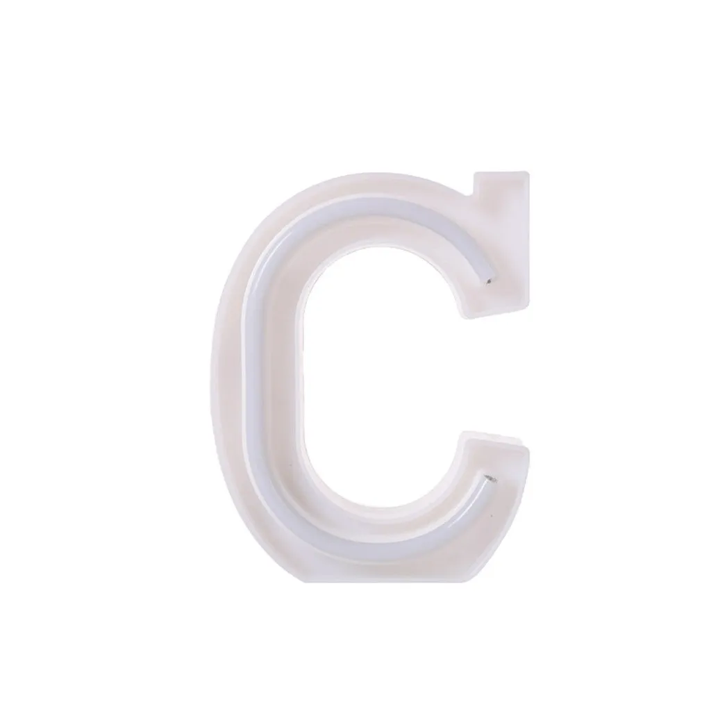 Светодиодный светильник с буквенным алфавитом, с подсветкой, USB, Романтический, сделай сам, свет белого числа буквы, Висячие A-Z и свадебные светильники