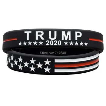 

100pcs Trump Keep America Great with American Flag for President 2020 wristband silicone bracelets free shipping by ePacket A