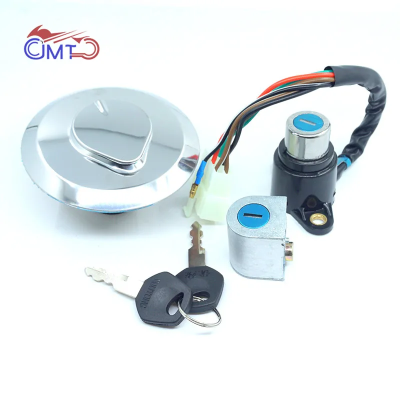 

For Honda CB125T CBT125 Ignition Switch Steering Lock Key Set Fuel Tank Gas Cap Cover Switch Lock Key Kit