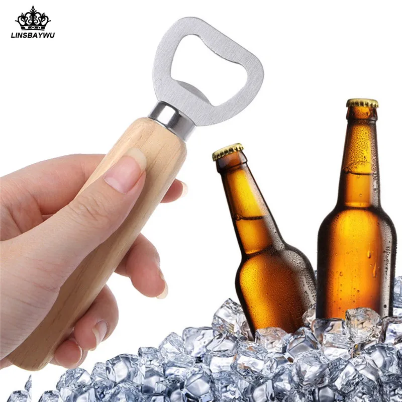 

1Pcs Promotion Wood Handle Bartender Bottle Opener Wine Beer Soda Opener Kitchen Bar Accessories