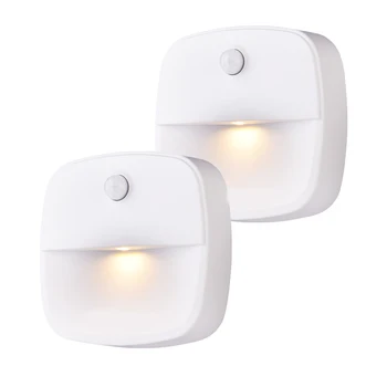 

2019 2pcs LED Motion Sensor Induction Night Light Battery-Powered Night Light Stick-On LED Light White/Warm Wall Built-in Lamp