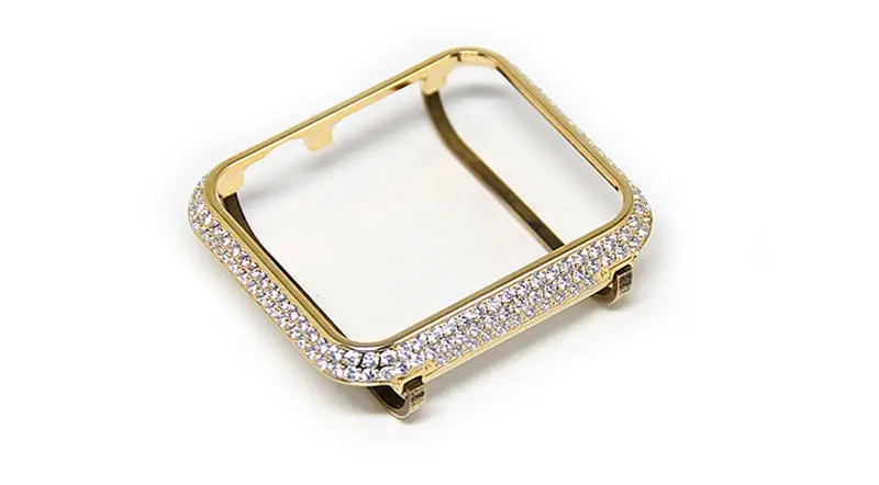 For Apple watch case Protective Shell Hand Made by Crystal Diamond Cover Style (6)