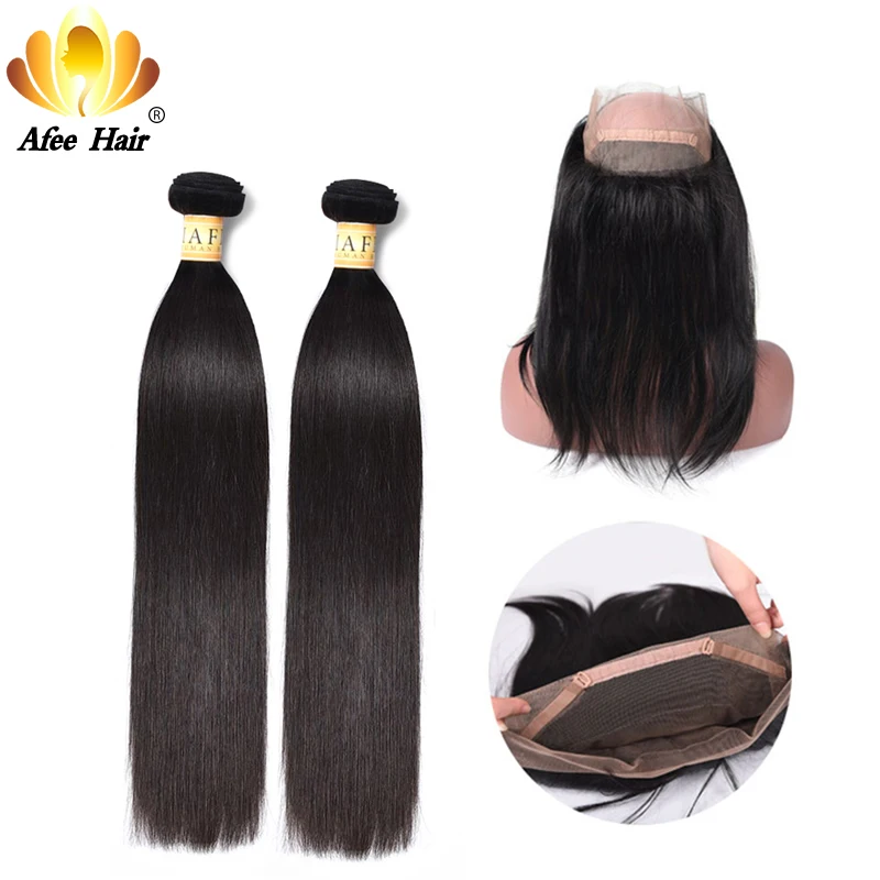 Online Shop Aliafee 360 Lace Frontal With Bundle Brazilian Hair