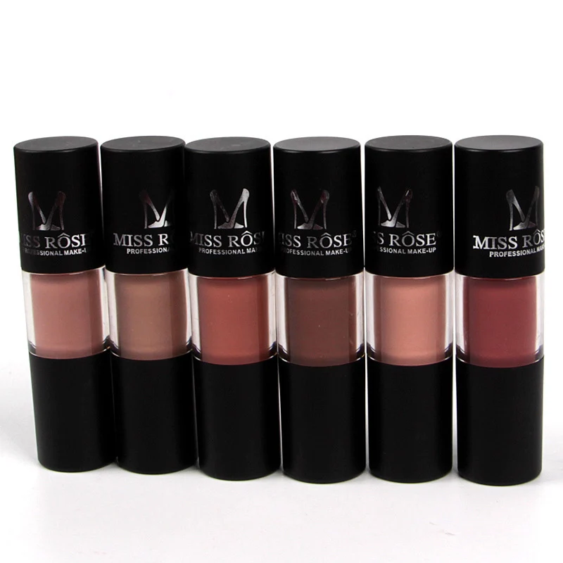 

Miss Rose 12 Colors Matte Liquid Lipstick Long Lasting Pigment Nude Lip Tint Makeup Waterproof Matt Red Lips Gloss