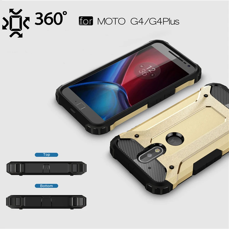 Strong Hybrid Tough Shockproof Armor Phone Back Case Cover For Motorola Moto G4 G4 Plus Anti-Knock Matte Rugged Impact Fundas (6)