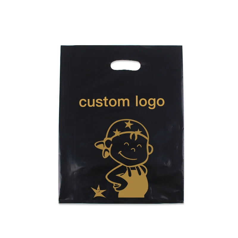 

200pcs 30*40cm Material Packing Plastic Big Logo Custom Cloth Handle Printing Pe Gusset Bag