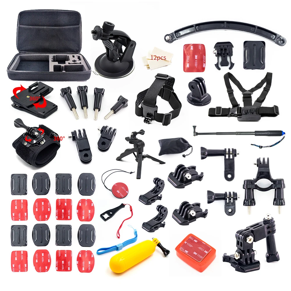 

For GoPro Hero Bag Accessories Kit for GoPro Hero 5 4 3+ 3 2 1 SJ4000 SJ5000 Camera, Black