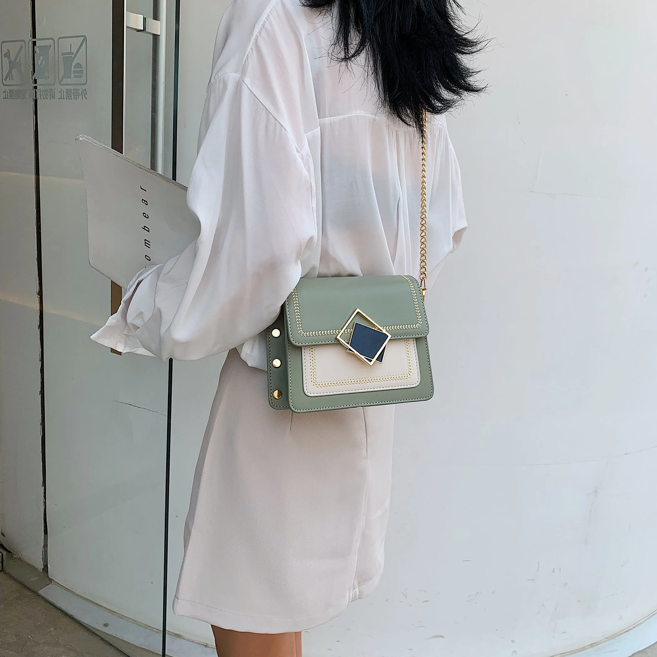  Chain Pu Leather Crossbody Bags For Women 2019 Small Shoulder Messenger Bag Special Lock Design Fem - 33042020099