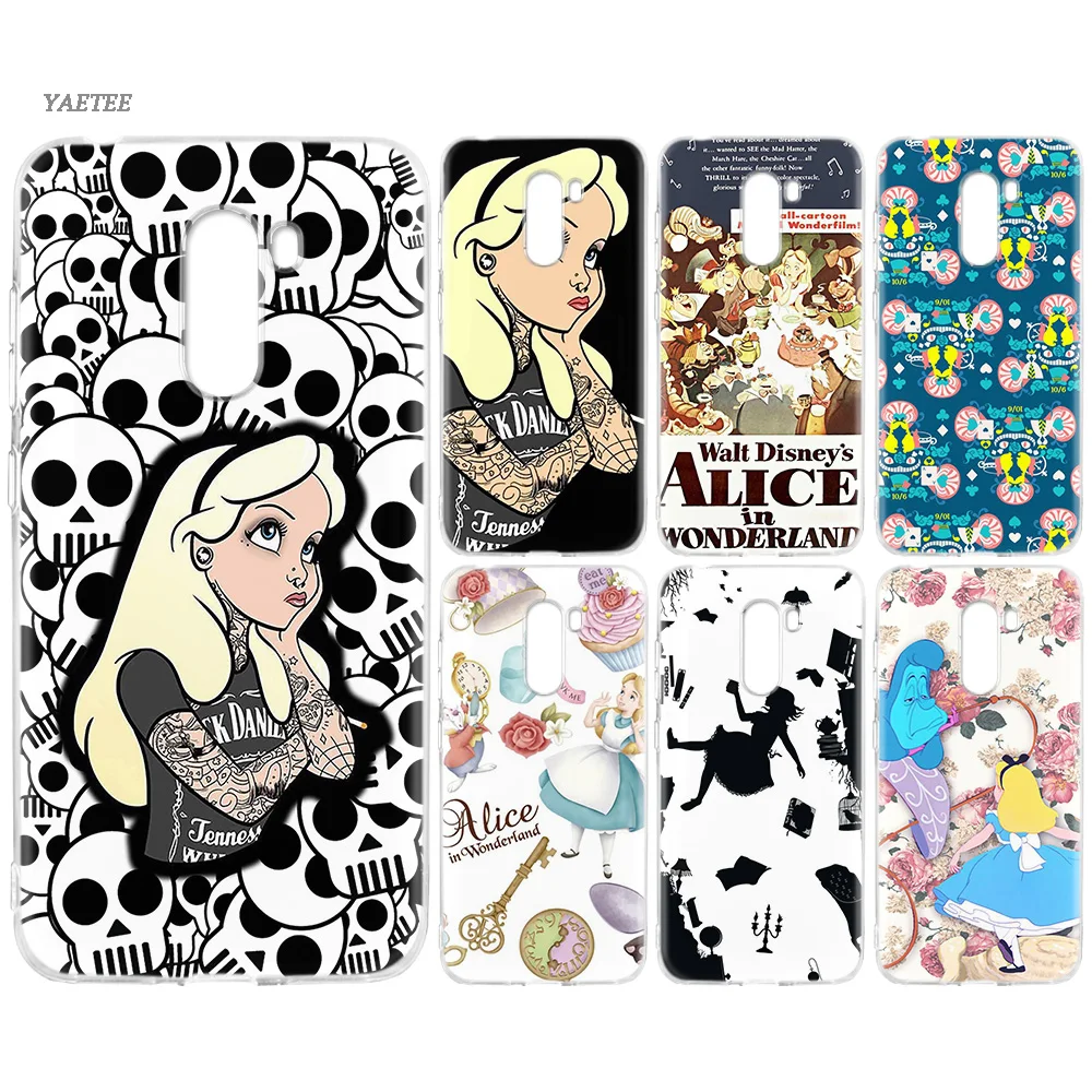 

Fundas Silicone Phone Case For Xiaomi Xiomi Pocophone F1 Mi 8 SE lite 6 5 6X A1 A2 lite Note 3 Play Cover Alice in Wonderland pu