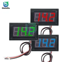Mini voltímetro Digital de CC de 0,56 pulgadas, 2 cables, 3 cables, CC de 4.5v a 30V, pantalla LED de 0,56 pulgadas, medidor de Panel de voltaje para coche y motocicleta de 6V y 12V
