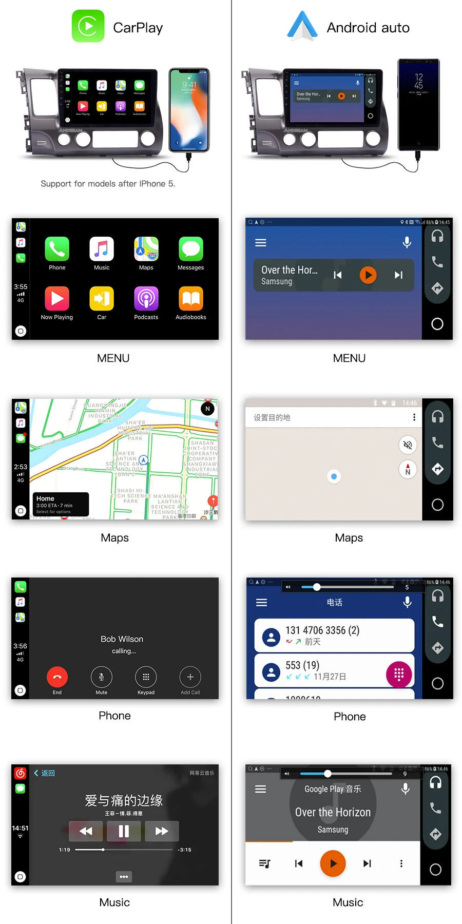 Perfect 10.1 Inch Android 8.1 2G+32G carplay Car GPS Navigation Head Unit Multimedia for Honda Civic 2004-2011 Stereo Bluetooth Radio 23