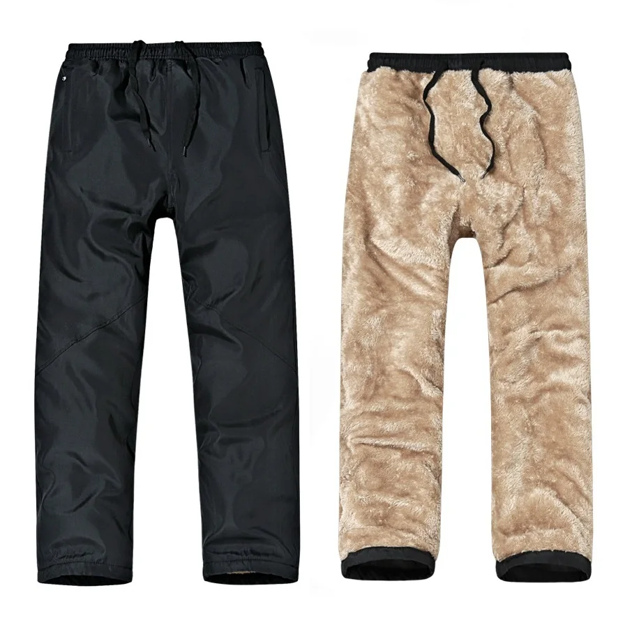 Winter pants Fleece thick men joggers keep warm in cold