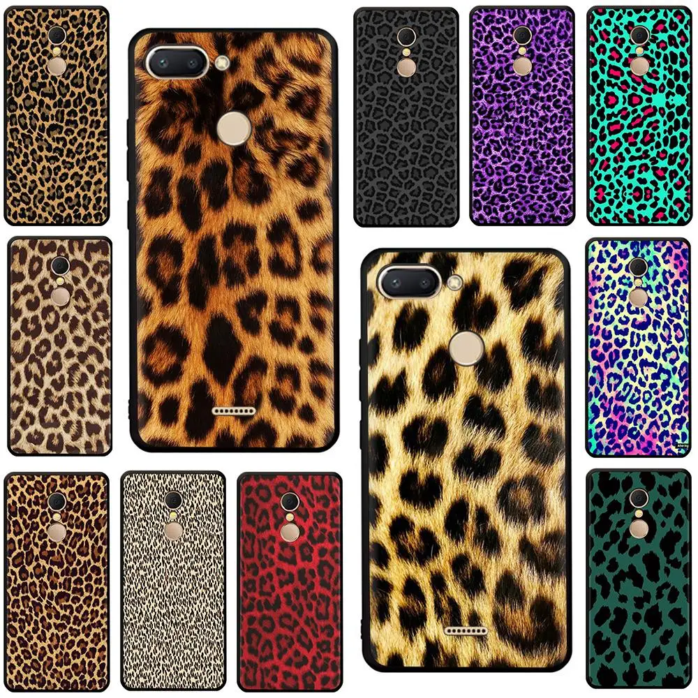 

Tiger leopard print Soft Silicone phone Cover for Xiaomi Redmi 4A 6A S2 Note 7 8 4 4x 5 6 Pro 7A K20 Pro