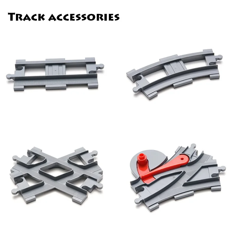 font b Vehicle b font track Sets Bricks Railway Big rail Building Blocks trailer track
