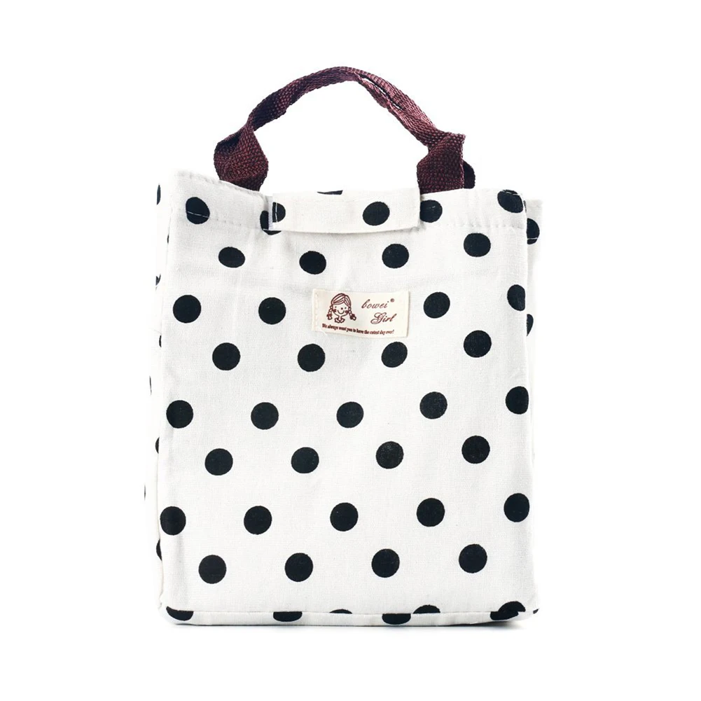 

ABDB LUNCH BAG, WELL INSULATED & WATER-SLIDE COATING HAND BAG with Hook and Loop Strip (Wave point pattern)