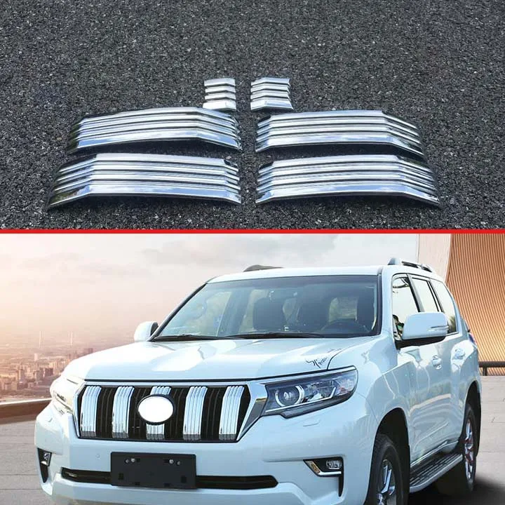 Передняя сетчатая решетка радиатора для TOYOTA Land Cruiser Prado J150 2018 2019 ABS Chrome отделка