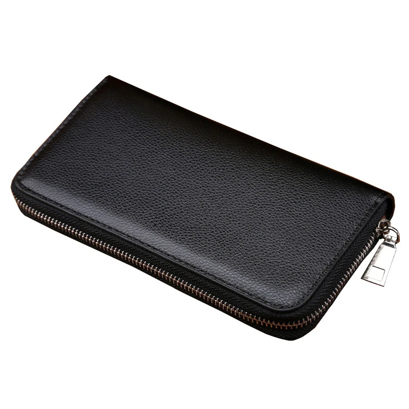 BLEVOLO High Capacity Men Wallets Male Long Purses Zipper Leather Money Clips Business Clutch Bags Coin Pocket Wallet For | Багаж и сумки