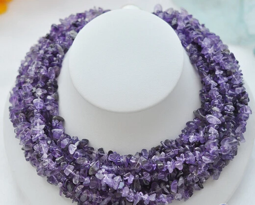 

ddh002984 10row 17" nature purple amethyst detritus necklace mabe pearl clasp 28% Discount