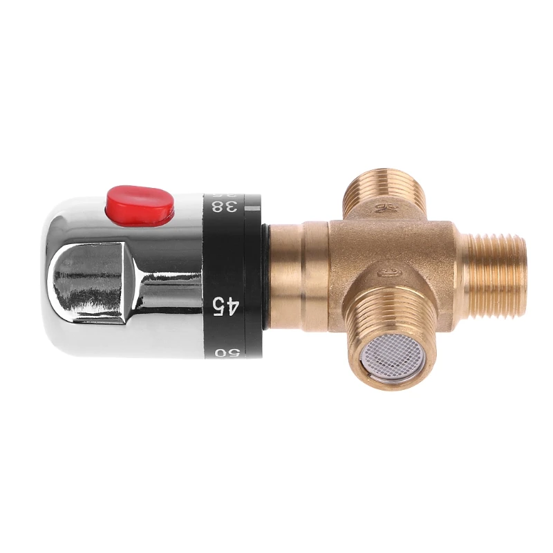 Твердая латунь G1/2 Мужской 3 способ термостатический смесительный клапан душ контроль температуры воды