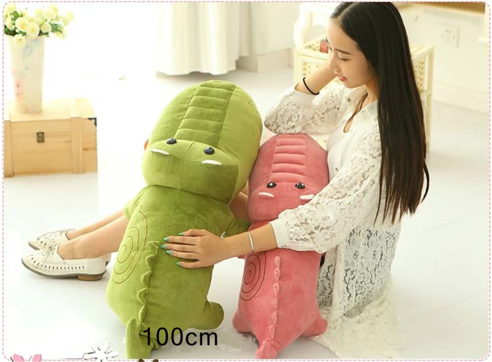 Fancytrader  Jumbo Animal Crocodile Plush Toy  Big Stuffed Soft Cartoon Alligator Pillow Children Play Doll 4 Sizes 3 Colors9
