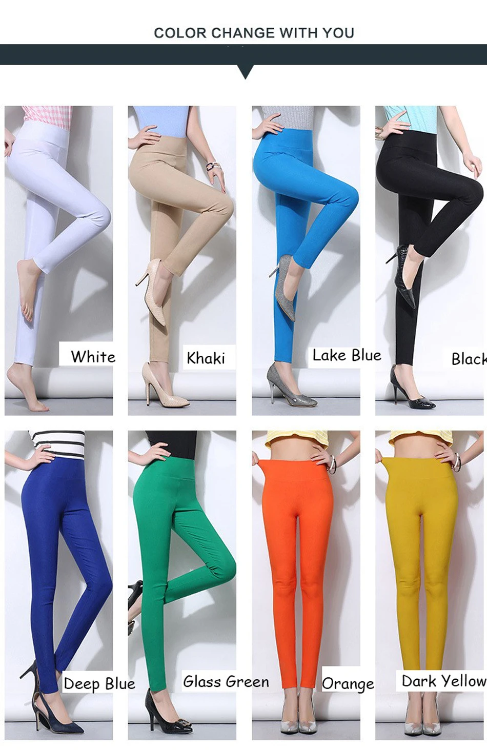 High Waist Women Pencil Pants 2021 Candy Color Leggings PLus Size 5XL 6XL Ladies Casual trousers White Black Red Femme Pantalon crossover leggings