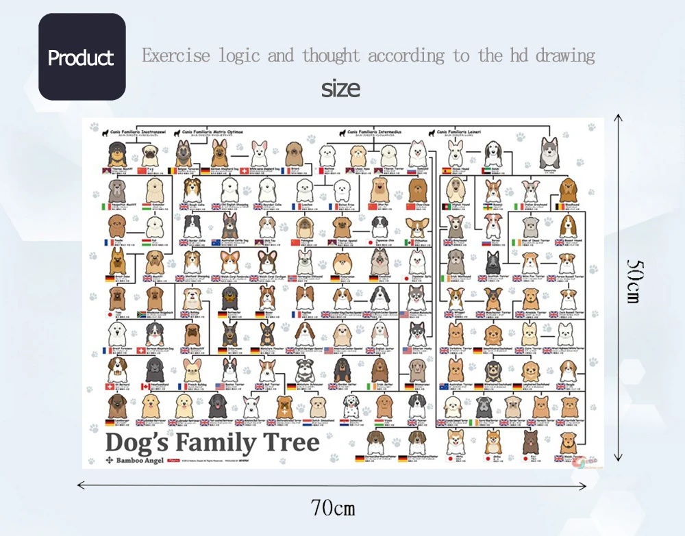 MOMEMO Dog's family Tree сборная игрушка Пазл 1000 шт. деревянная головоломка для взрослых декомпрессия пазл игрушка подарок для детей